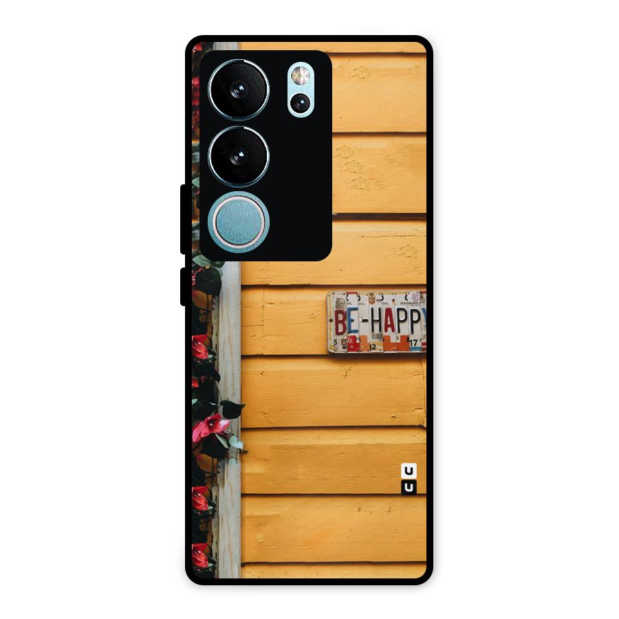 Be Happy Yellow Wall Metal Back Case for Vivo V29