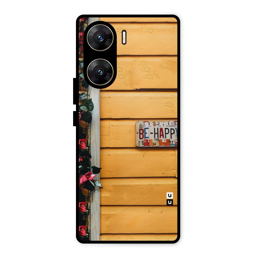 Be Happy Yellow Wall Metal Back Case for Vivo V29e