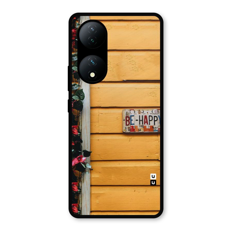 Be Happy Yellow Wall Metal Back Case for Vivo Y100a