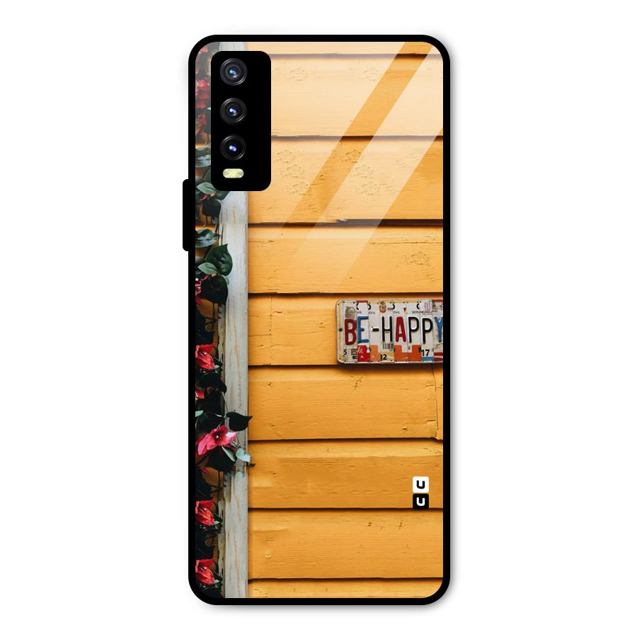 Be Happy Yellow Wall Metal Back Case for Vivo Y20