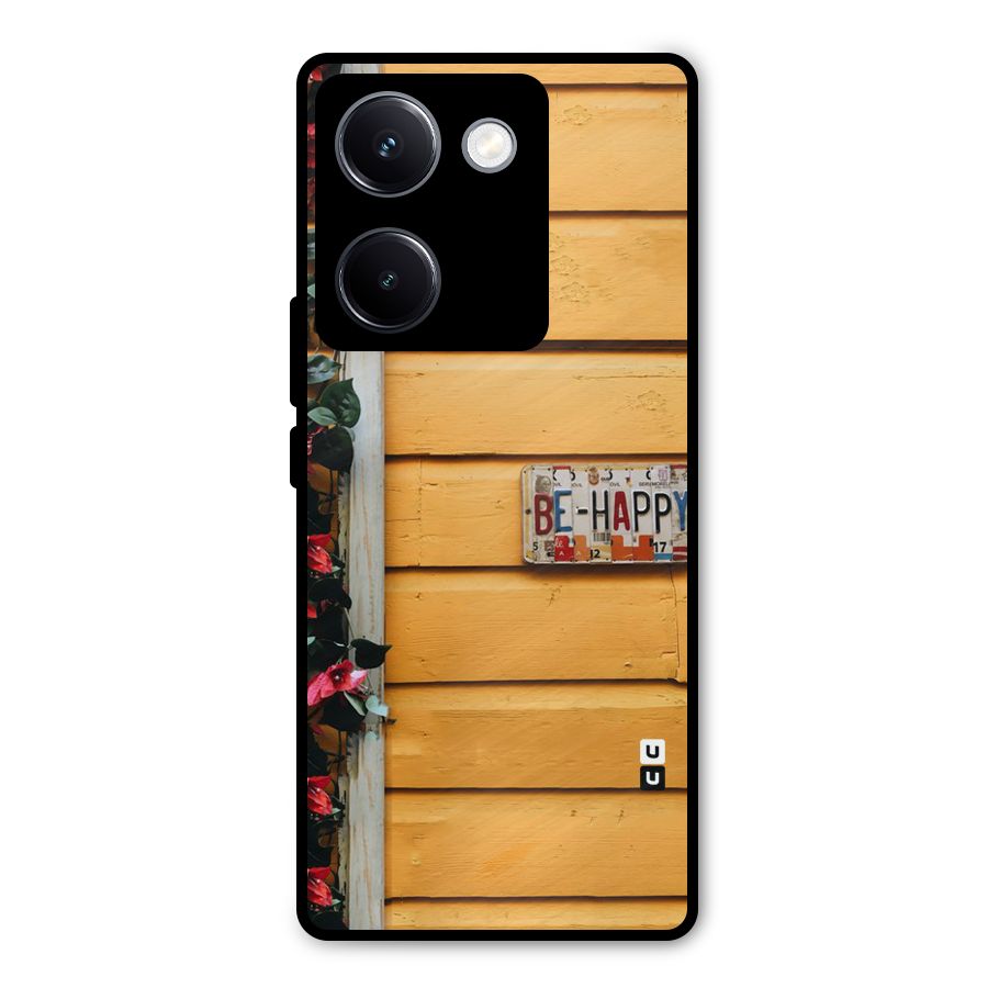 Be Happy Yellow Wall Metal Back Case for Vivo Y300 Plus