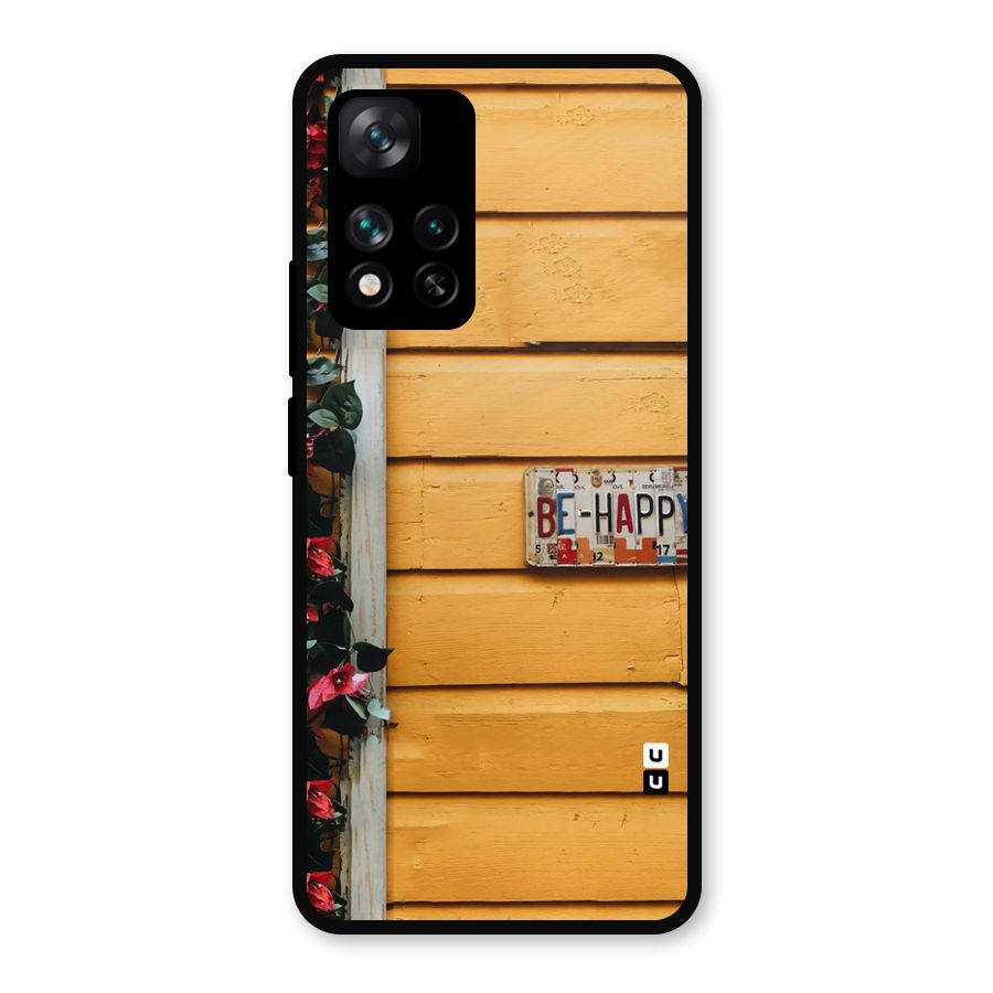 Be Happy Yellow Wall Metal Back Case for Xiaomi 11i Hypercharge 5G
