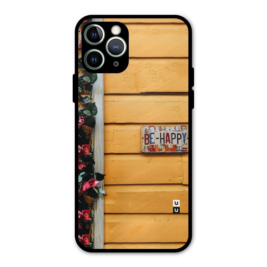 Be Happy Yellow Wall Metal Back Case for iPhone 11 Pro Max