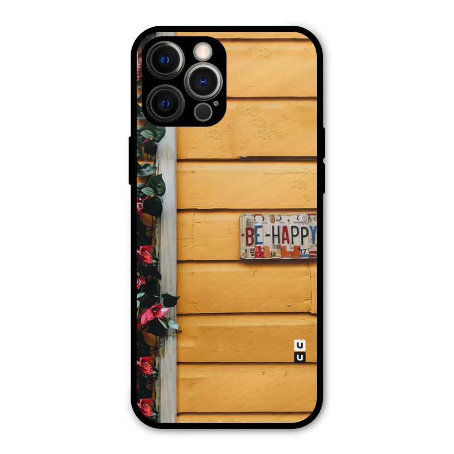Be Happy Yellow Wall Metal Back Case for iPhone 12 Pro Max