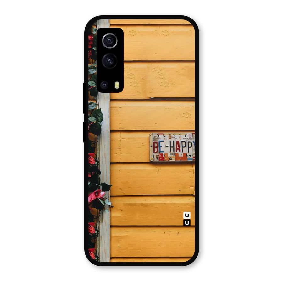 Be Happy Yellow Wall Metal Back Case for iQOO Z3