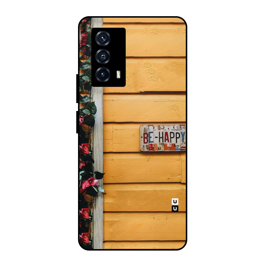 Be Happy Yellow Wall Metal Back Case for iQOO Z5