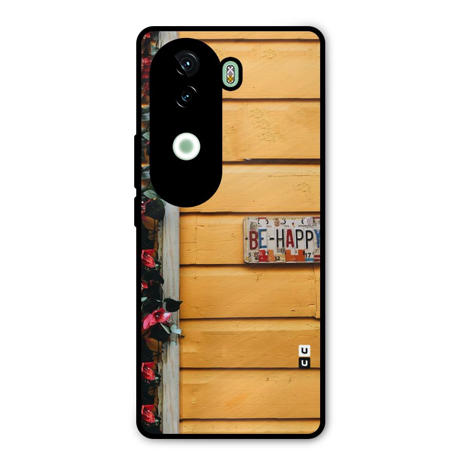 Be Happy Yellow Wall Metal Back Case for iQOO Z9s