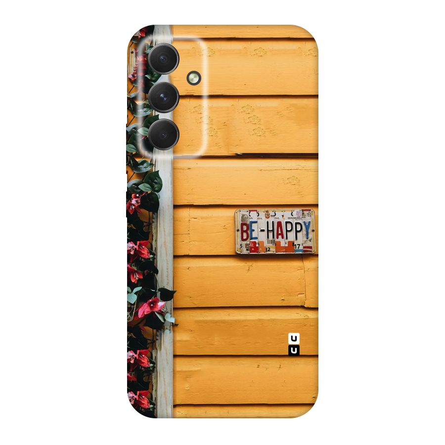 Be Happy Yellow Wall Original Polycarbonate Back Case for Galaxy A54