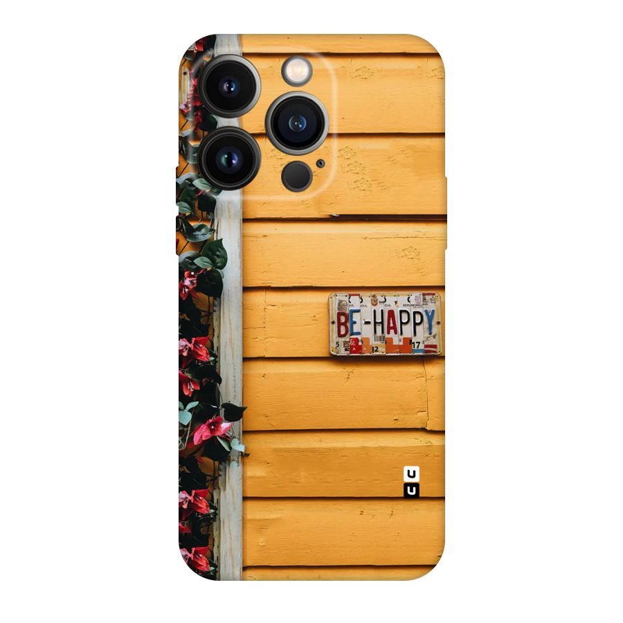 Be Happy Yellow Wall Original Polycarbonate Back Case for iPhone 14 Pro