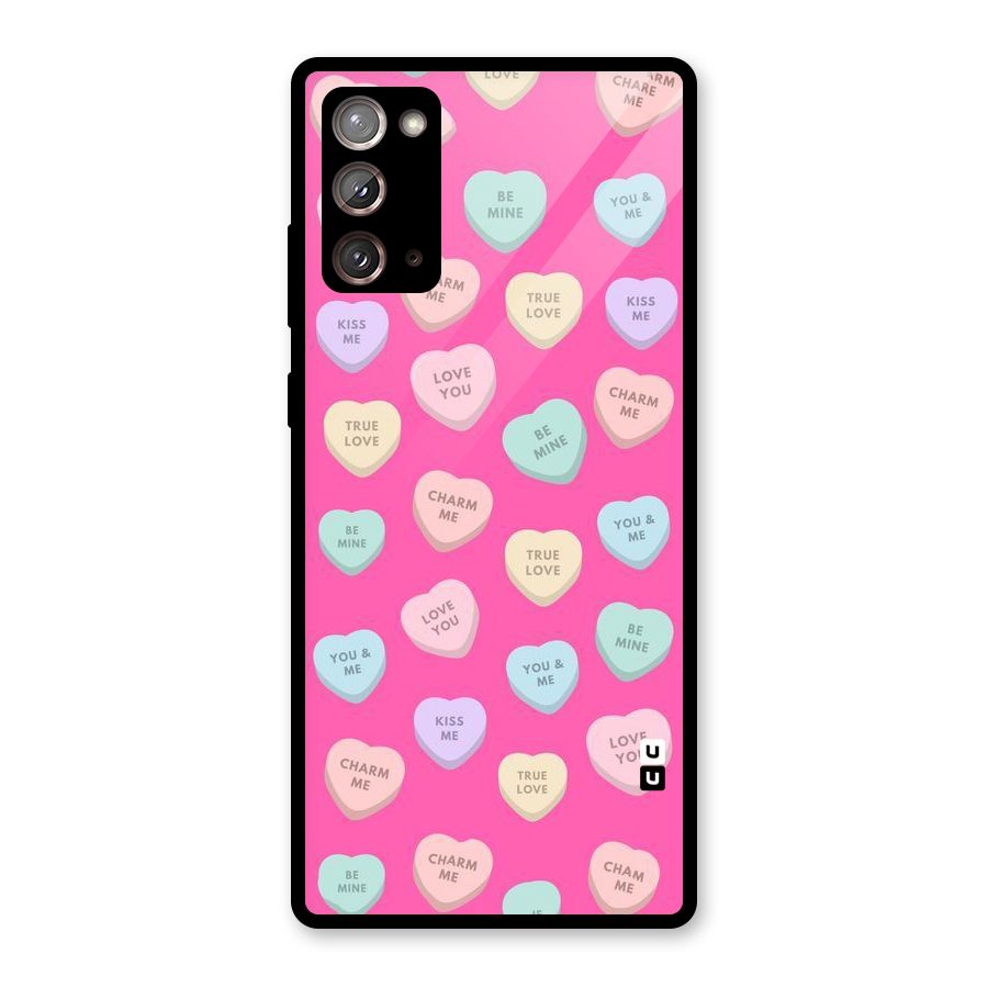 Be Mine Hearts Pattern Glass Back Case for Galaxy Note 20