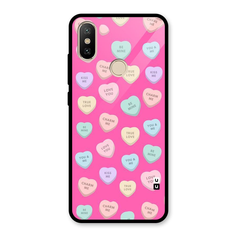 Be Mine Hearts Pattern Glass Back Case for Redmi A2