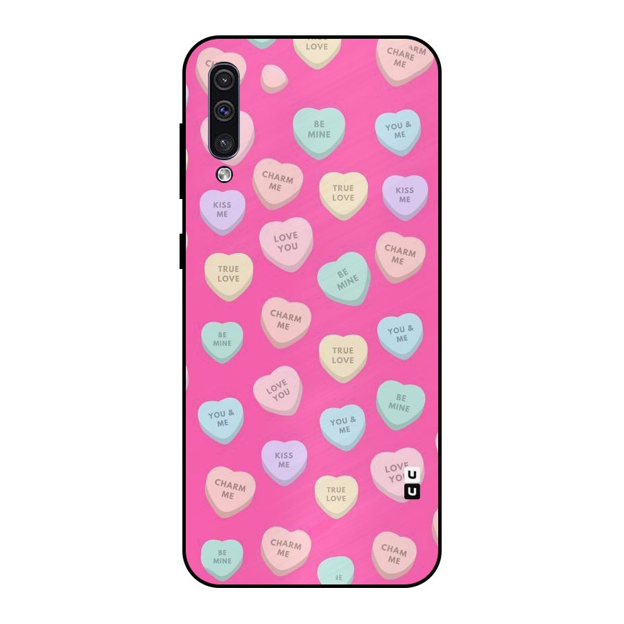Be Mine Hearts Pattern Metal Back Case for Galaxy A30s