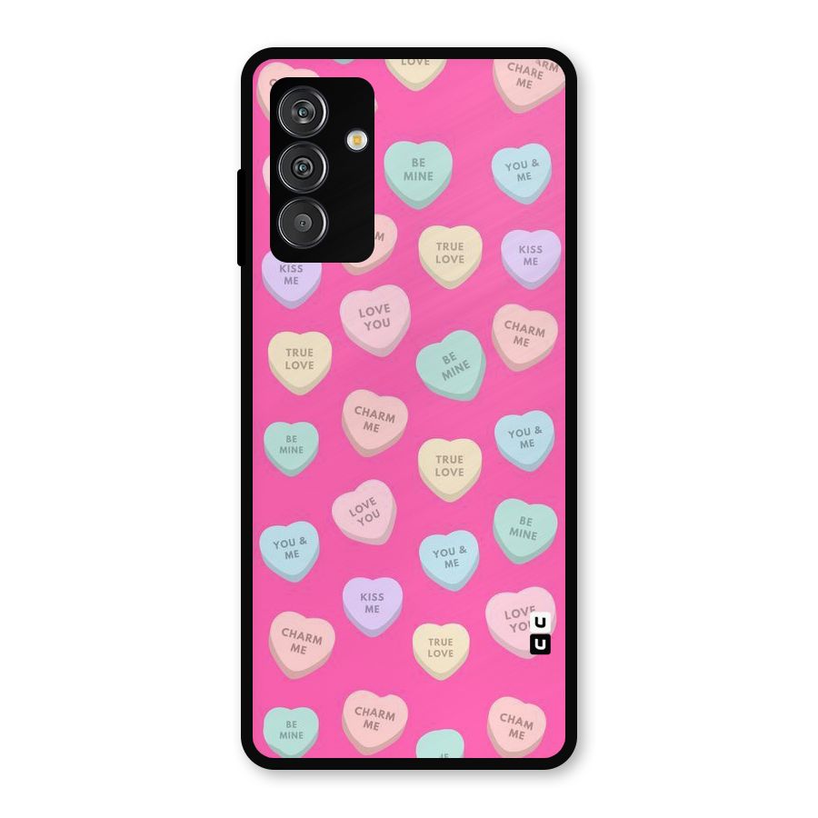 Be Mine Hearts Pattern Metal Back Case for Galaxy F13