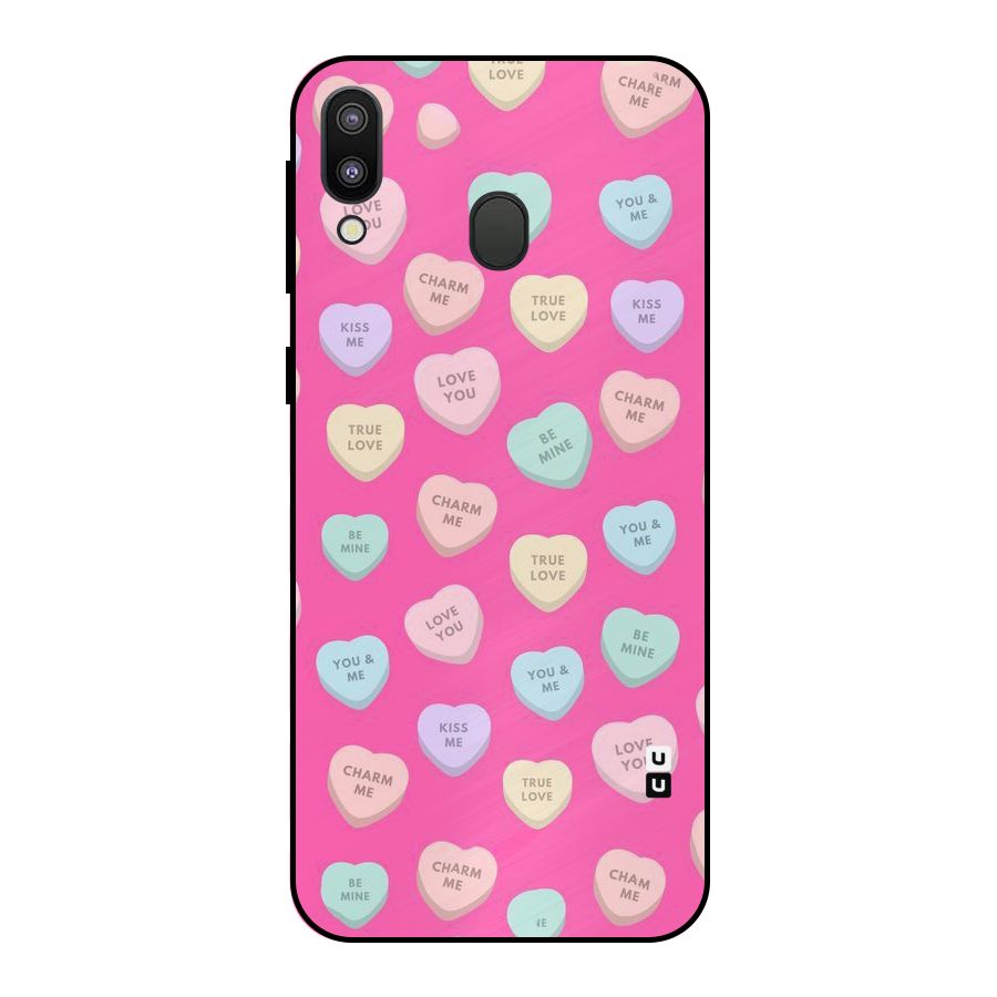 Be Mine Hearts Pattern Metal Back Case for Galaxy M20