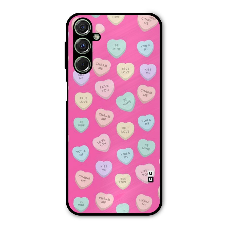 Be Mine Hearts Pattern Metal Back Case for Galaxy M34