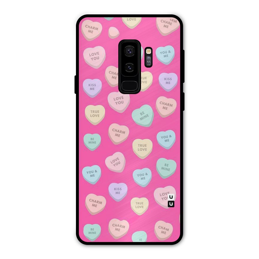 Be Mine Hearts Pattern Metal Back Case for Galaxy S9 Plus