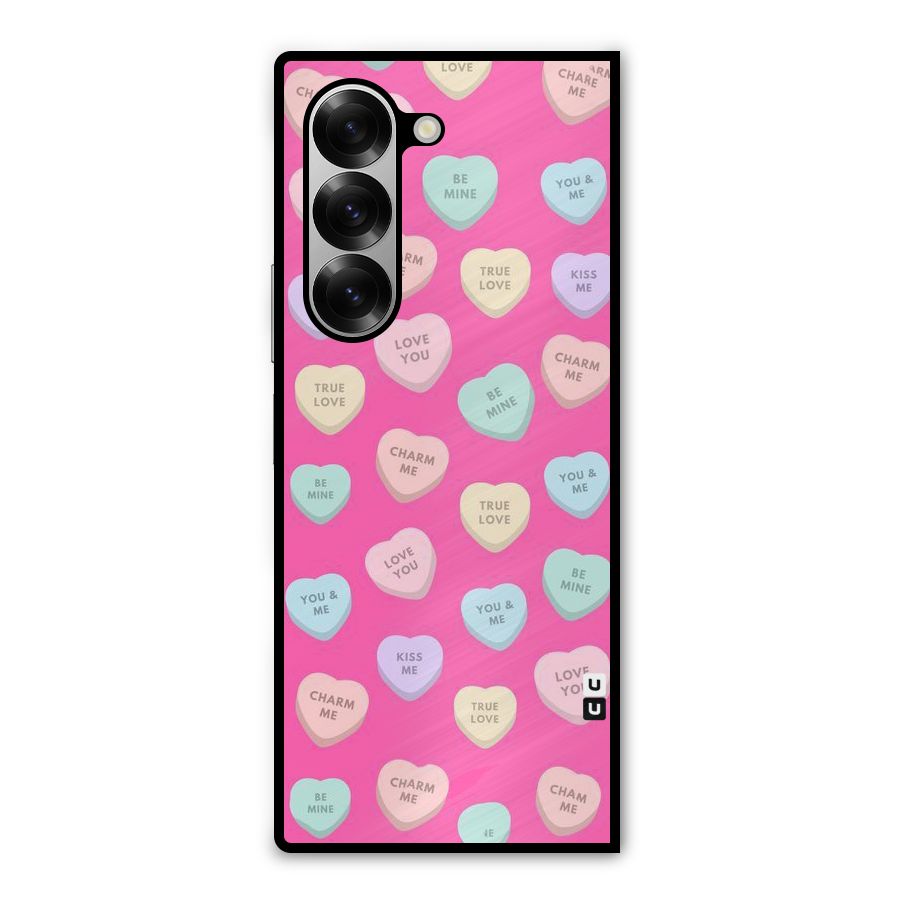 Be Mine Hearts Pattern Metal Back Case for Galaxy Z Fold6