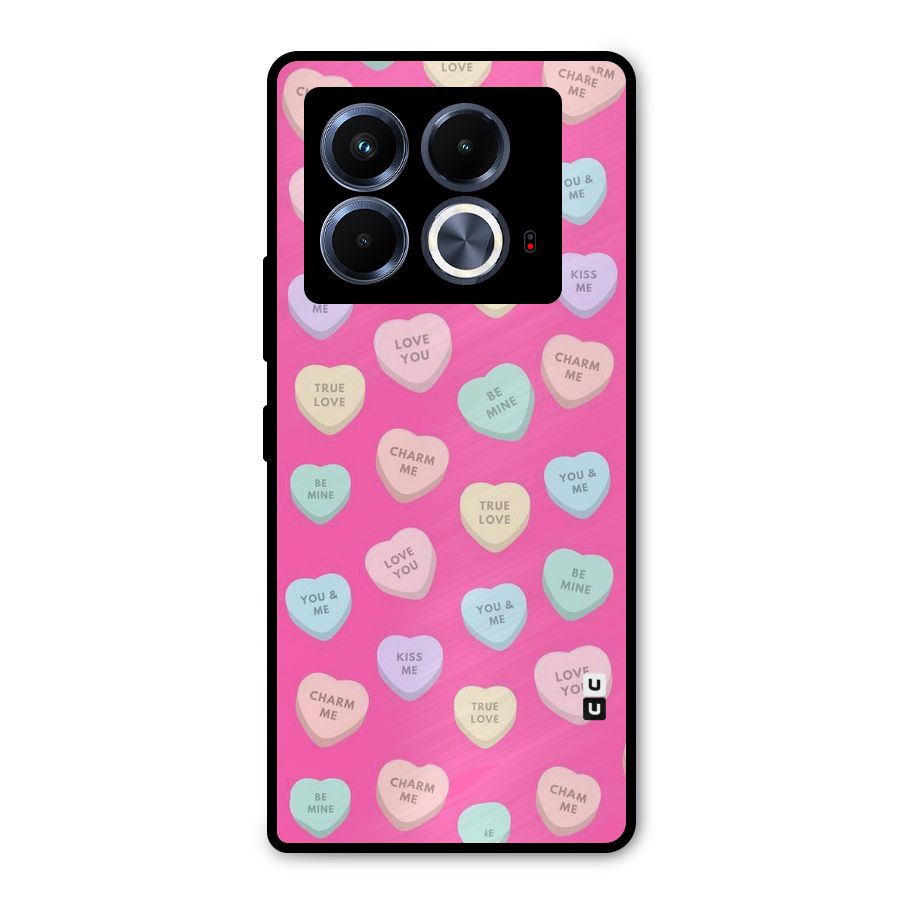 Be Mine Hearts Pattern Metal Back Case for Infinix Note 40 5G