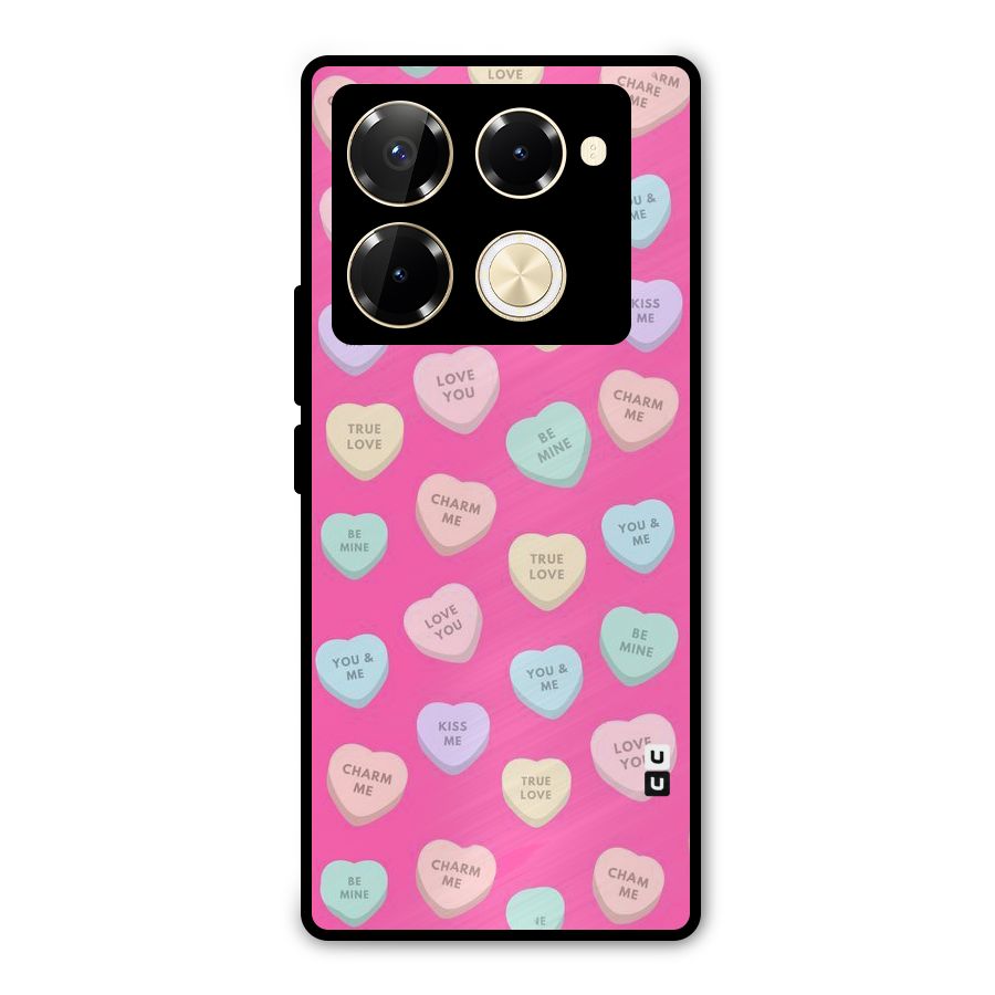 Be Mine Hearts Pattern Metal Back Case for Infinix Note 40 Pro Plus