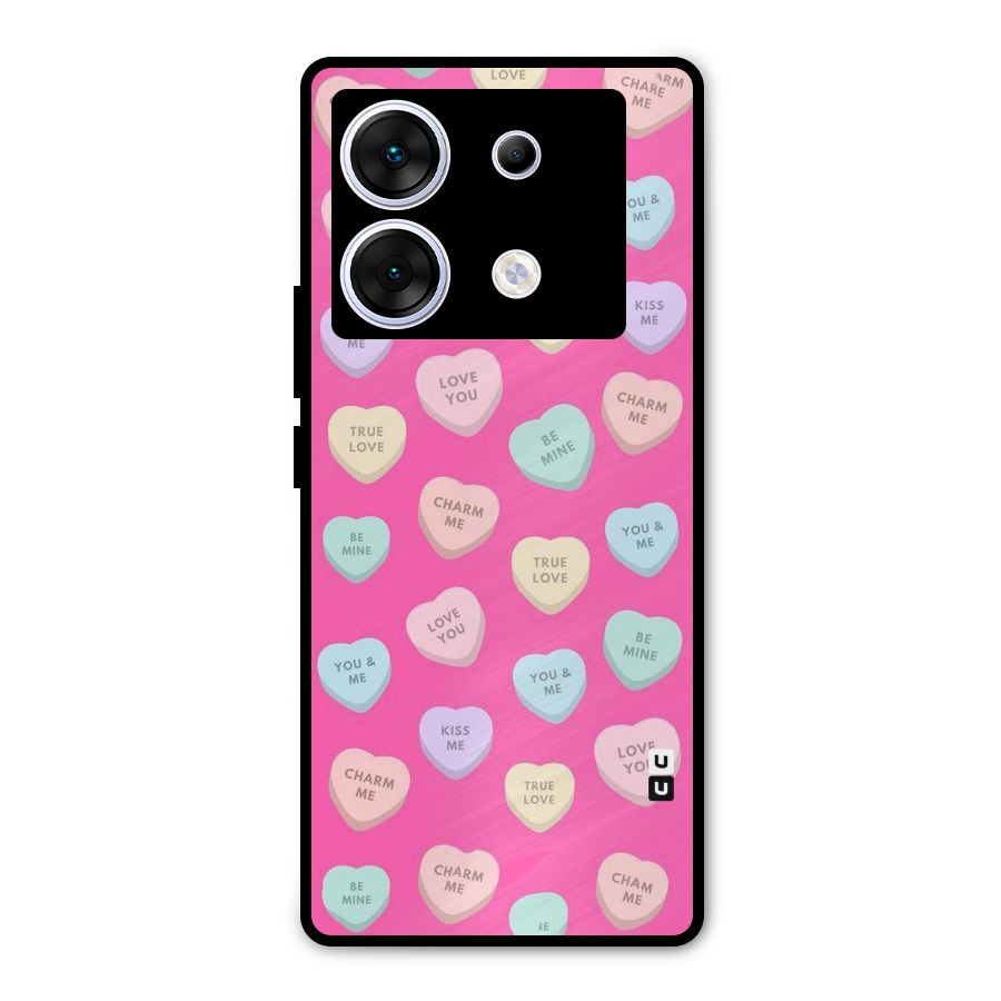 Be Mine Hearts Pattern Metal Back Case for Infinix Zero 30 5G