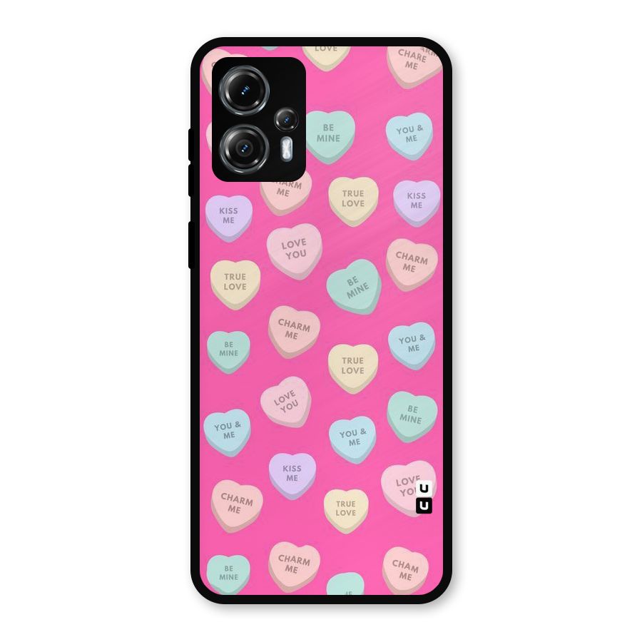 Be Mine Hearts Pattern Metal Back Case for Moto G13