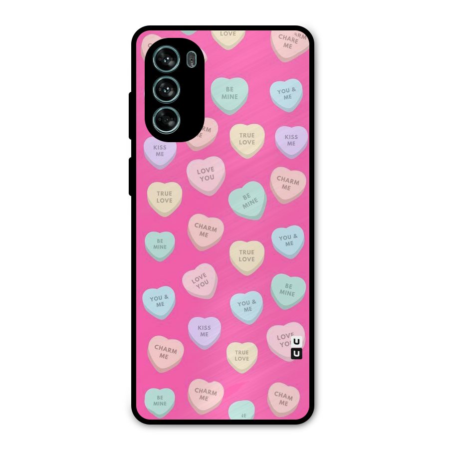 Be Mine Hearts Pattern Metal Back Case for Moto G62