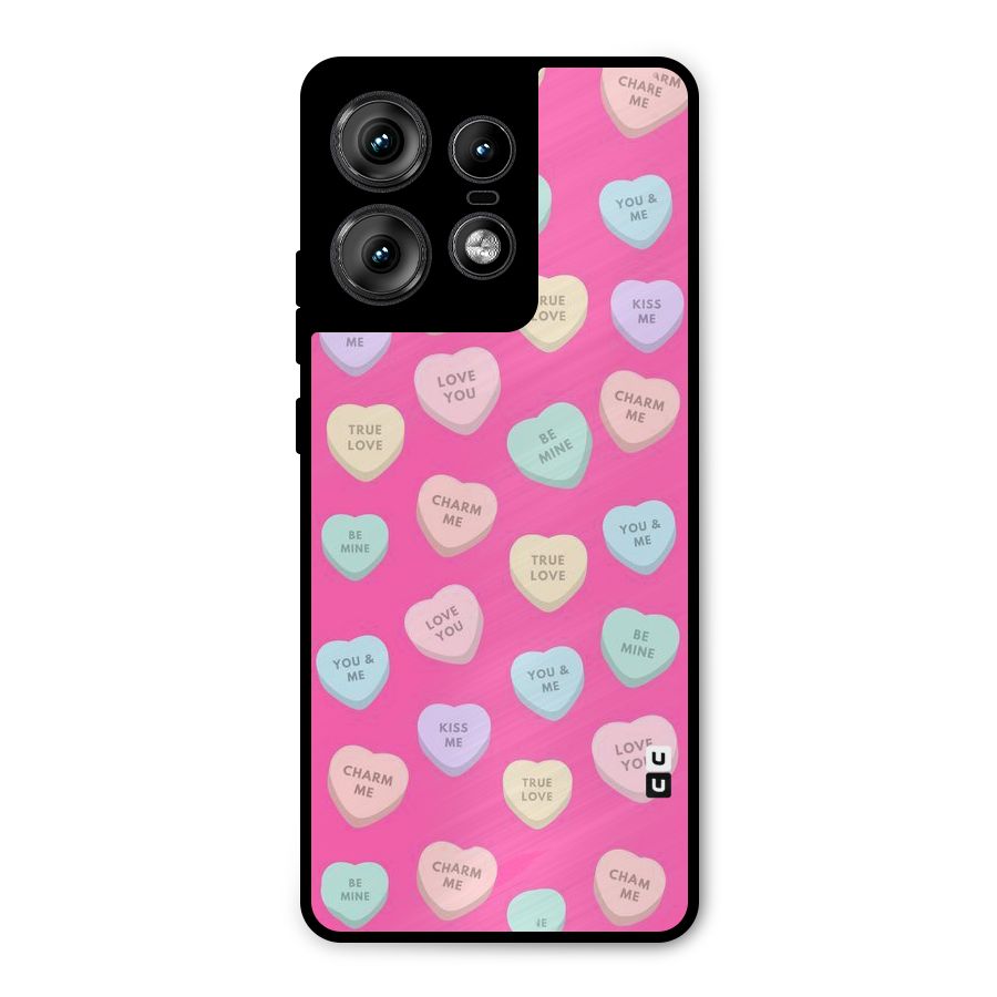 Be Mine Hearts Pattern Metal Back Case for Motorola Edge 50 Pro