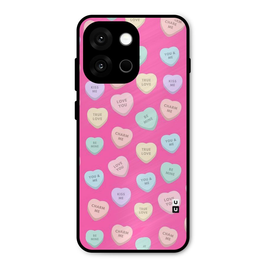 Be Mine Hearts Pattern Metal Back Case for OnePlus 13s