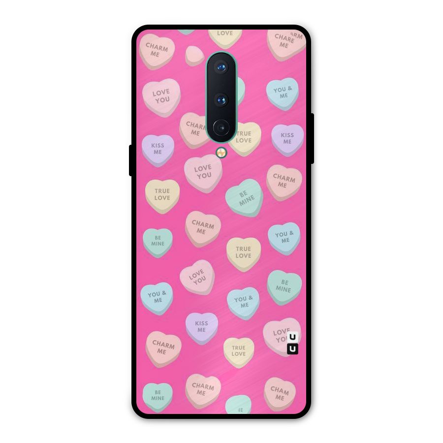 Be Mine Hearts Pattern Metal Back Case for OnePlus 8