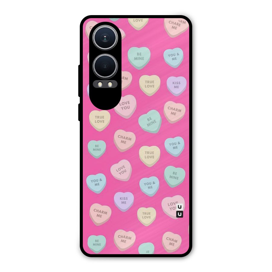 Be Mine Hearts Pattern Metal Back Case for OnePlus Nord CE4 Lite