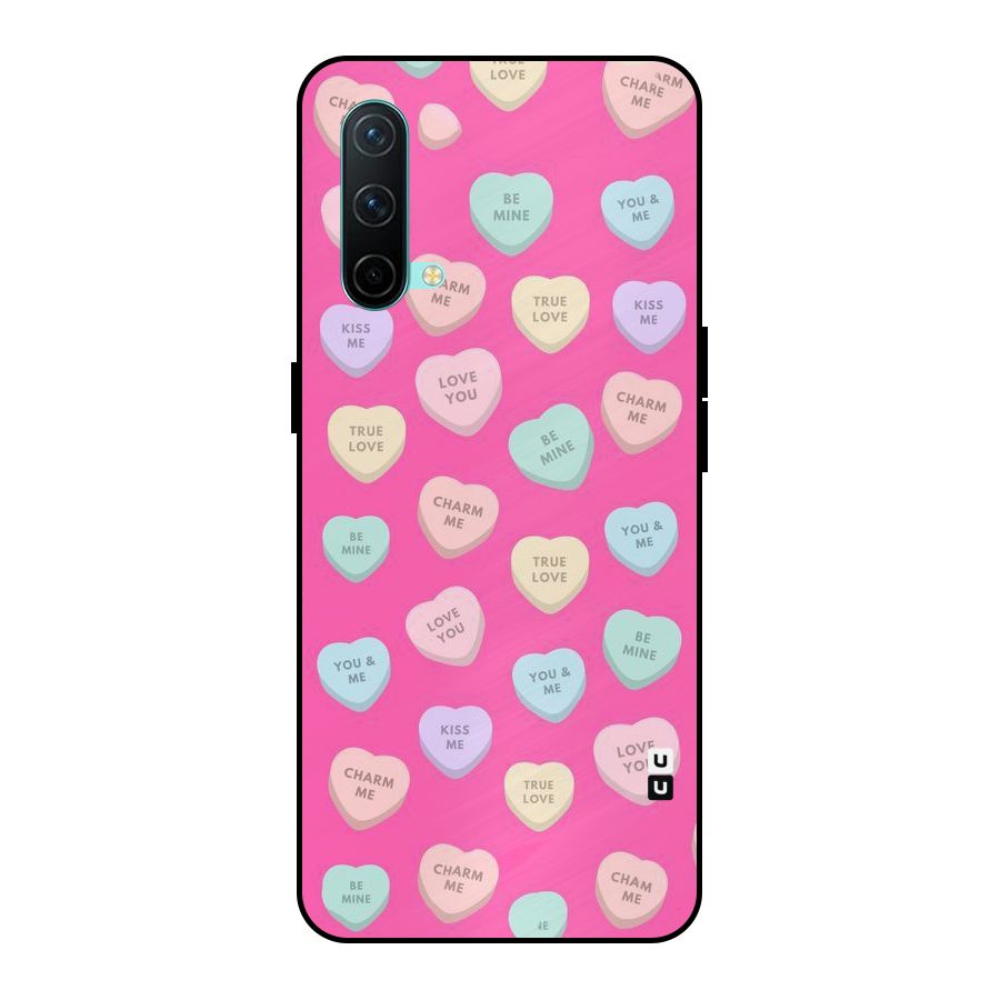 Be Mine Hearts Pattern Metal Back Case for OnePlus Nord CE 5G