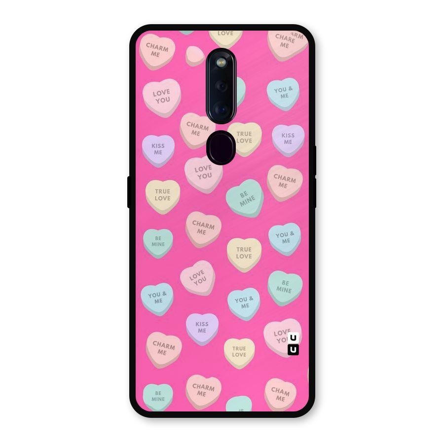 Be Mine Hearts Pattern Metal Back Case for Oppo F11 Pro