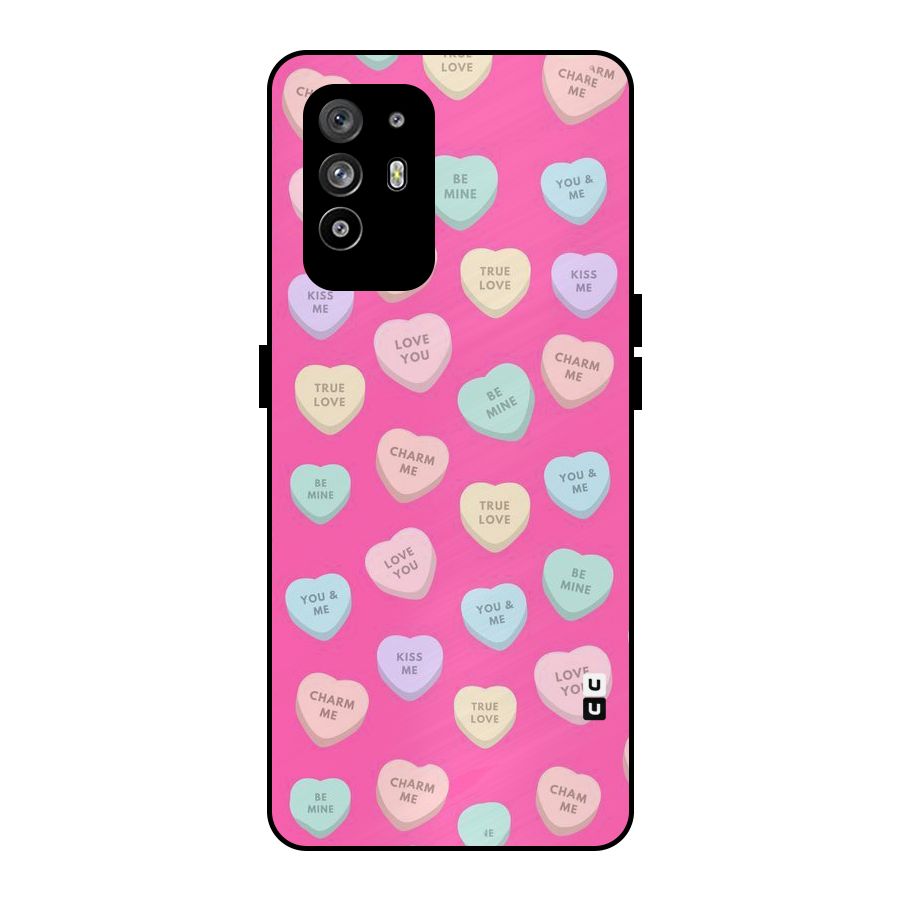 Be Mine Hearts Pattern Metal Back Case for Oppo F19 Pro Plus 5G