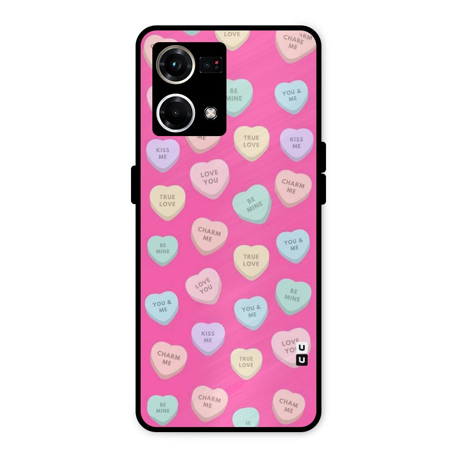 Be Mine Hearts Pattern Metal Back Case for Oppo F21s Pro 4G