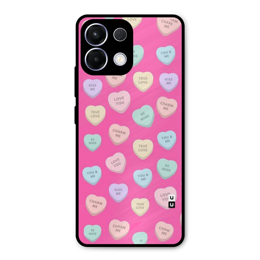 Be Mine Hearts Pattern Metal Back Case for Oppo K13