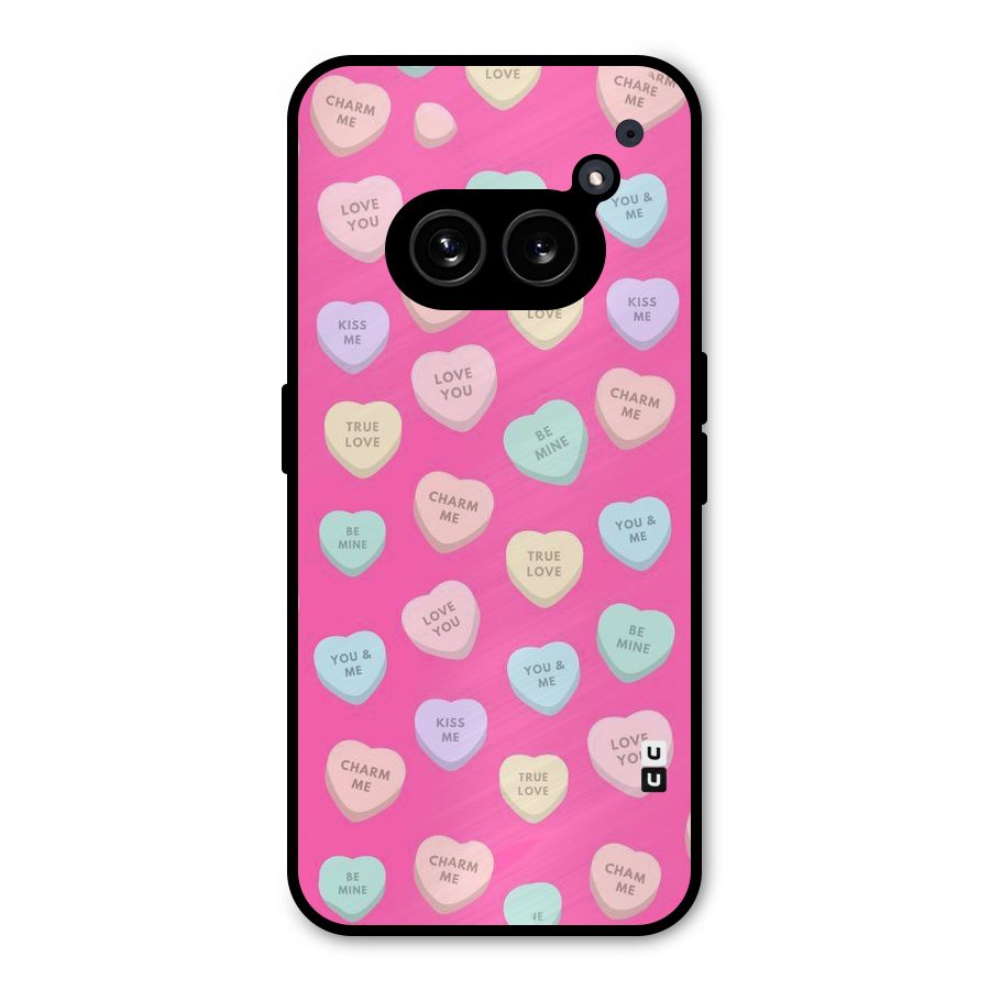 Be Mine Hearts Pattern Metal Back Case for Nothing Phone 2a