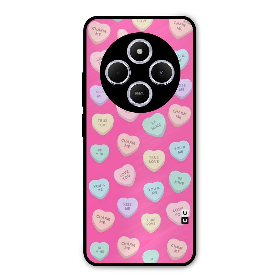 Be Mine Hearts Pattern Metal Back Case for Poco C75 5G