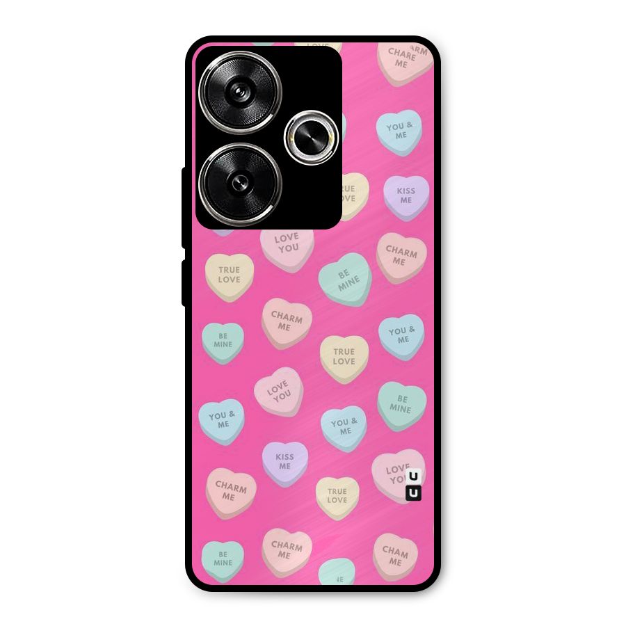 Be Mine Hearts Pattern Metal Back Case for Poco F6