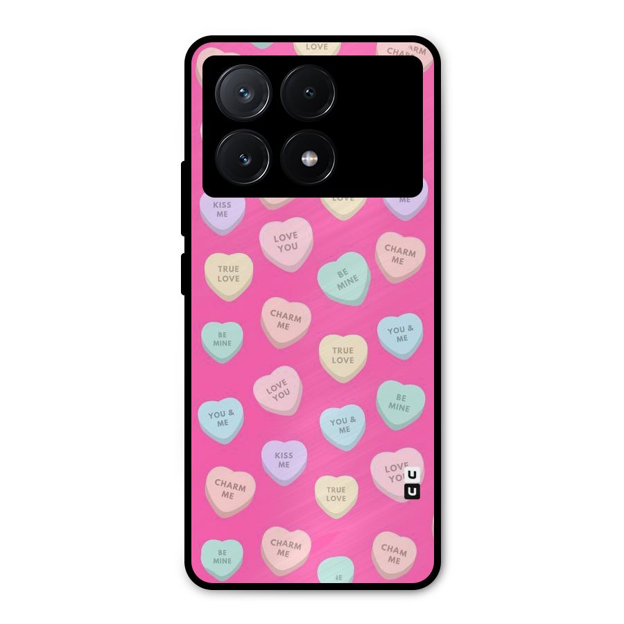 Be Mine Hearts Pattern Metal Back Case for Poco X6 Pro