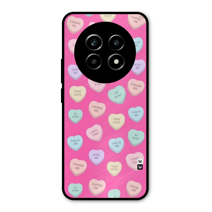 Be Mine Hearts Pattern Metal Back Case for Realme 14 Pro Lite