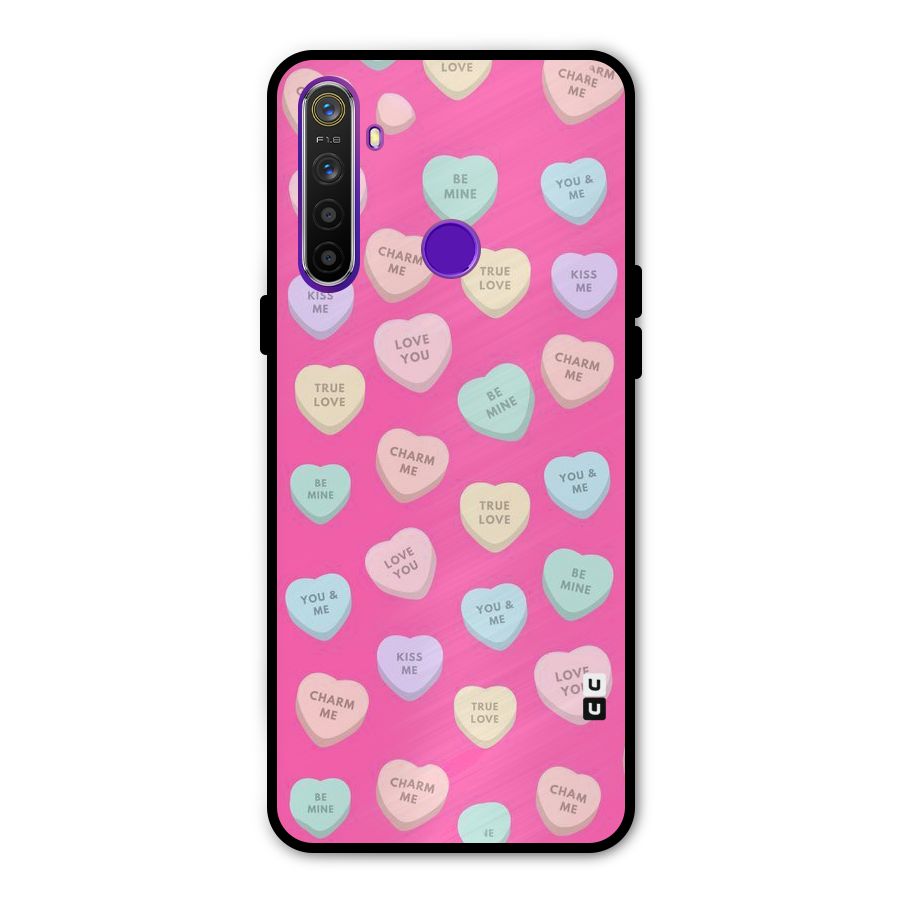 Be Mine Hearts Pattern Metal Back Case for Realme 5