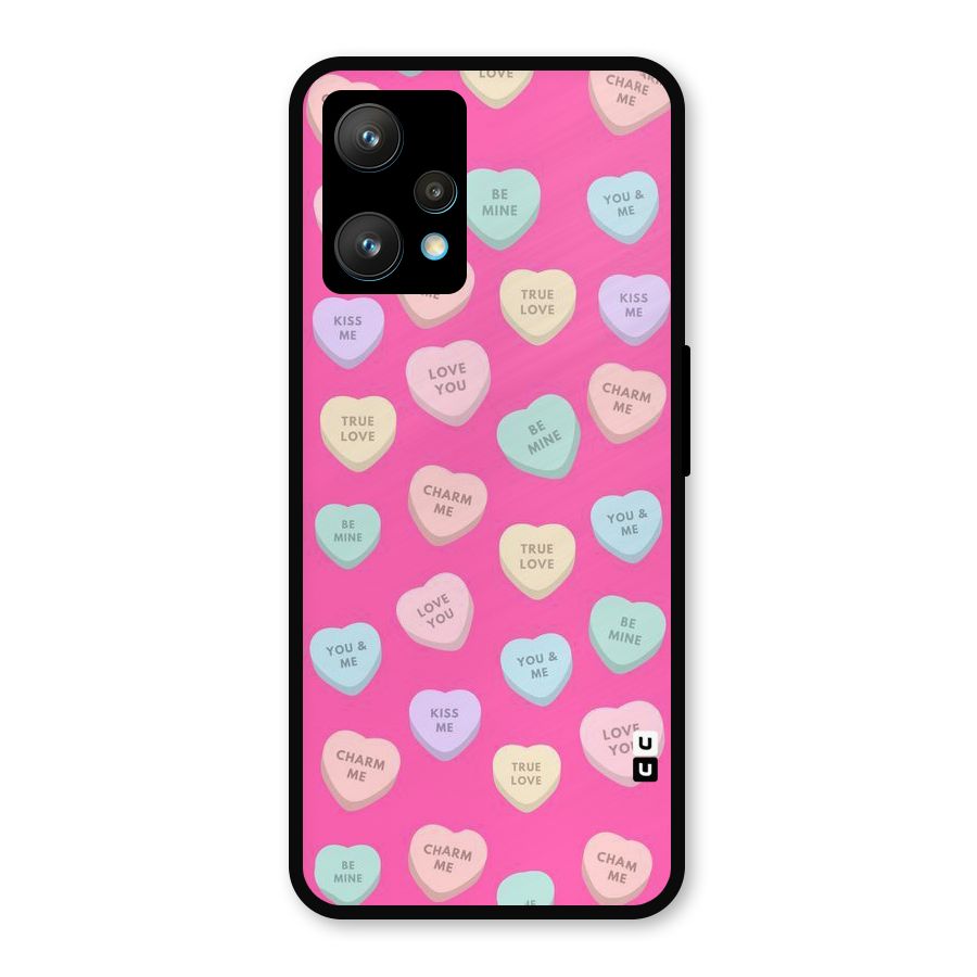 Be Mine Hearts Pattern Metal Back Case for Realme 9