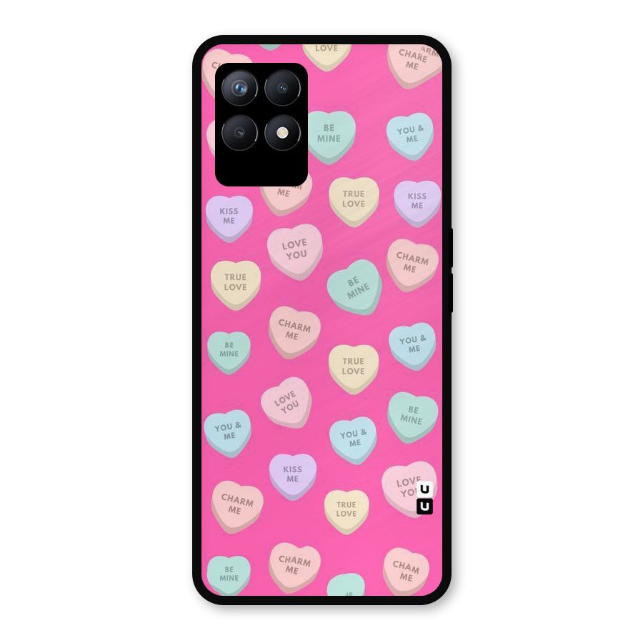 Be Mine Hearts Pattern Metal Back Case for Realme Narzo 50