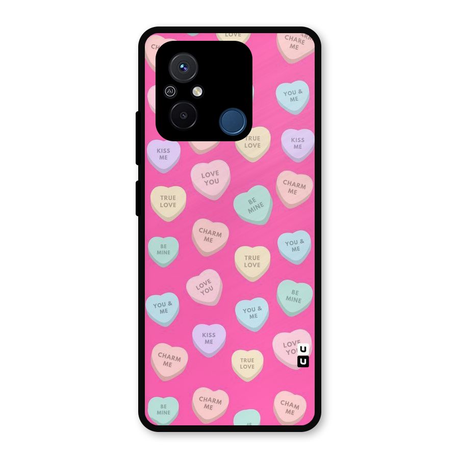 Be Mine Hearts Pattern Metal Back Case for Redmi 12C