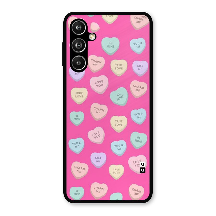 Be Mine Hearts Pattern Metal Back Case for Samsung Galaxy M54