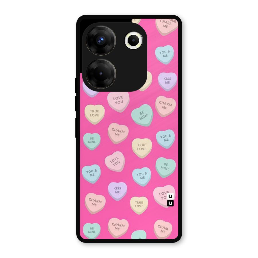 Be Mine Hearts Pattern Metal Back Case for Tecno Camon 20