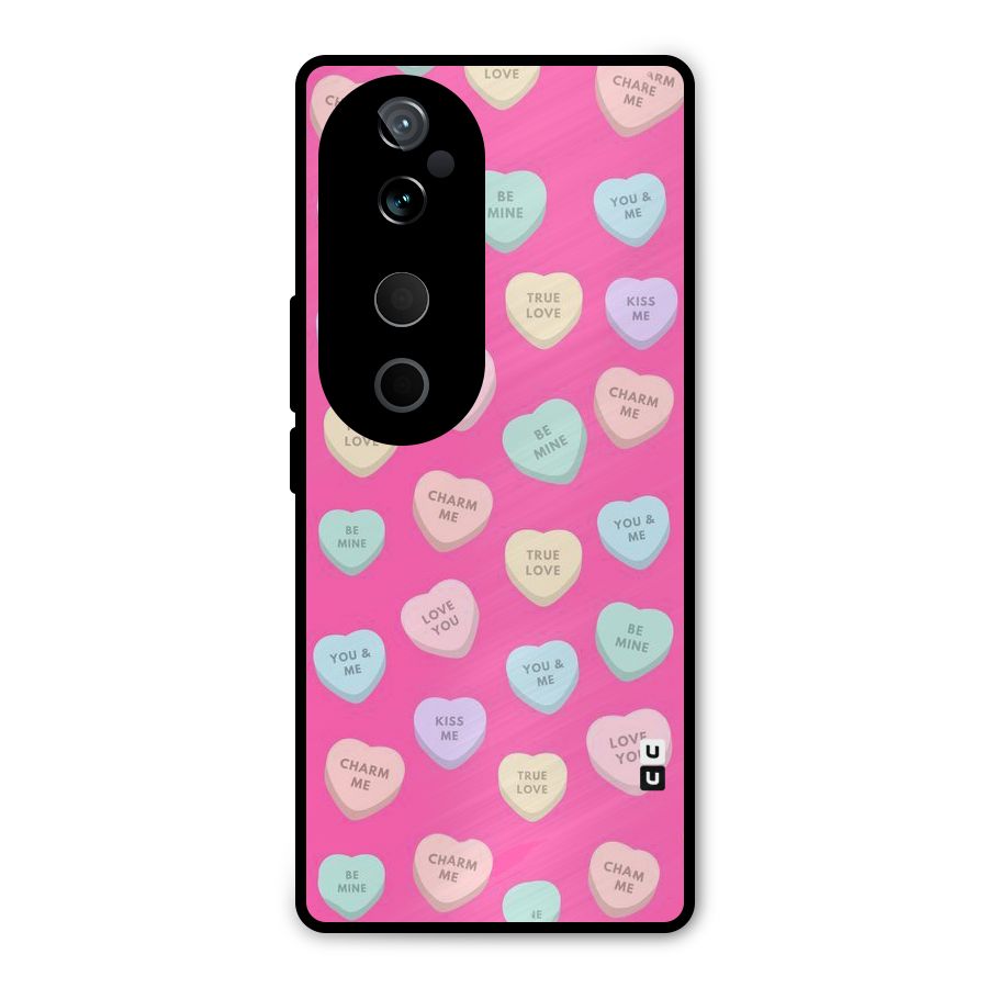 Be Mine Hearts Pattern Metal Back Case for Vivo T3 Ultra