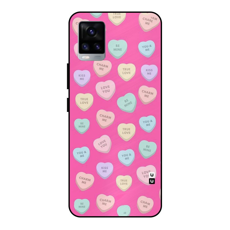Be Mine Hearts Pattern Metal Back Case for Vivo V20