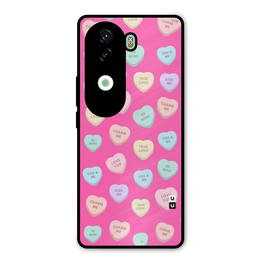 Be Mine Hearts Pattern Metal Back Case for Vivo V40e