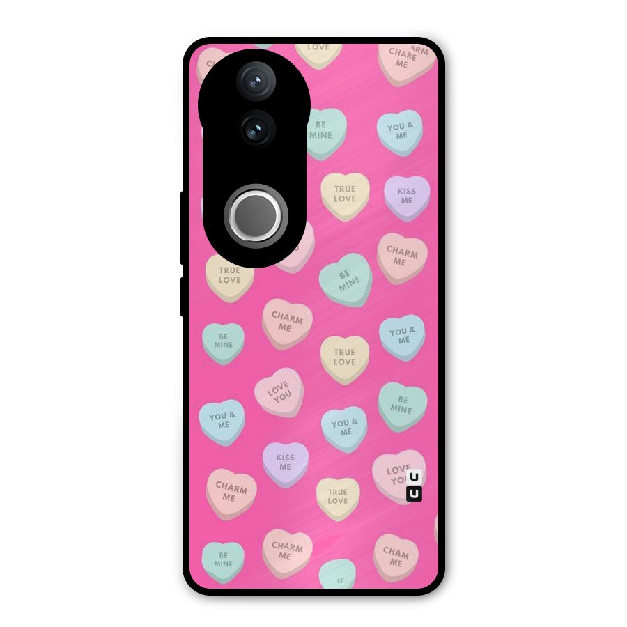 Be Mine Hearts Pattern Metal Back Case for Vivo V50